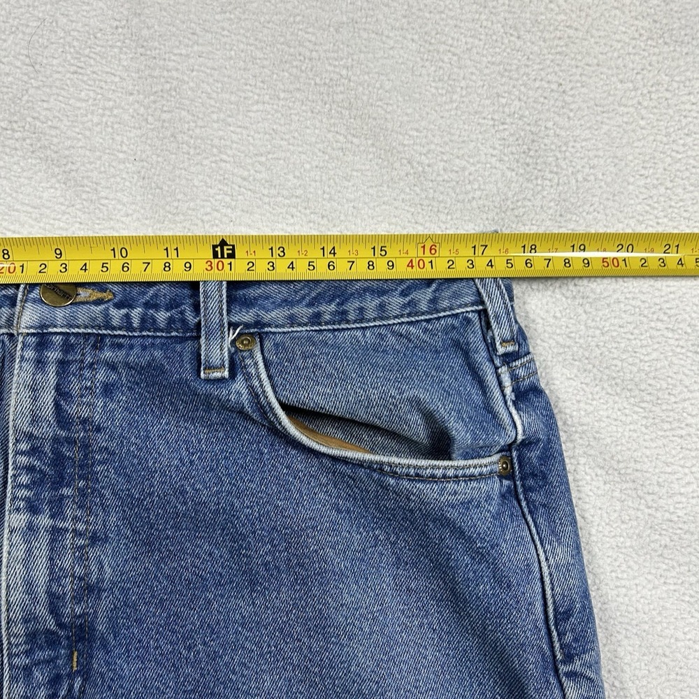 Carhartt Relaxed Fit Flannel Lined Denim Jeans Mens 36x30 Blue Work B172 DST - Picture 6 of 7